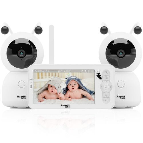 Video baby monitor Ramili Baby RV100X2 white/black