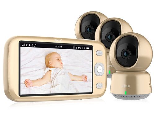 Video baby monitor Ramili Baby RV1600X3 gold color